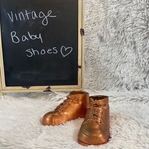 VINTAGE Authentic Bronzed Baby Shoes